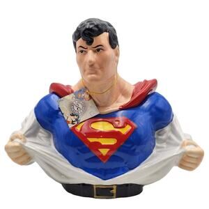 Superman Clark Kent Ceramic Cookie Jar Westland Giftware DC Comics Original Box